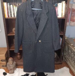 Hunting Horn Vintage 90s Dark Gray Wool Coat